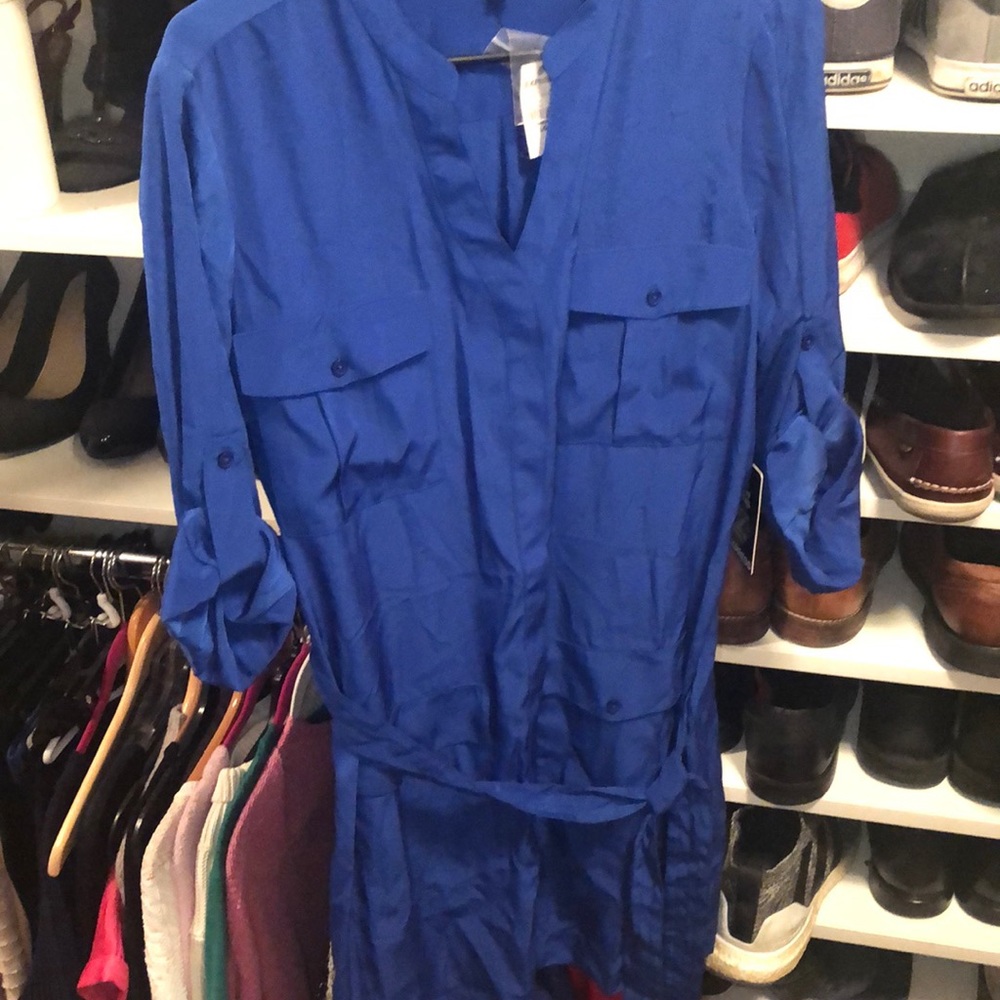Blue shirt dress by Express size L